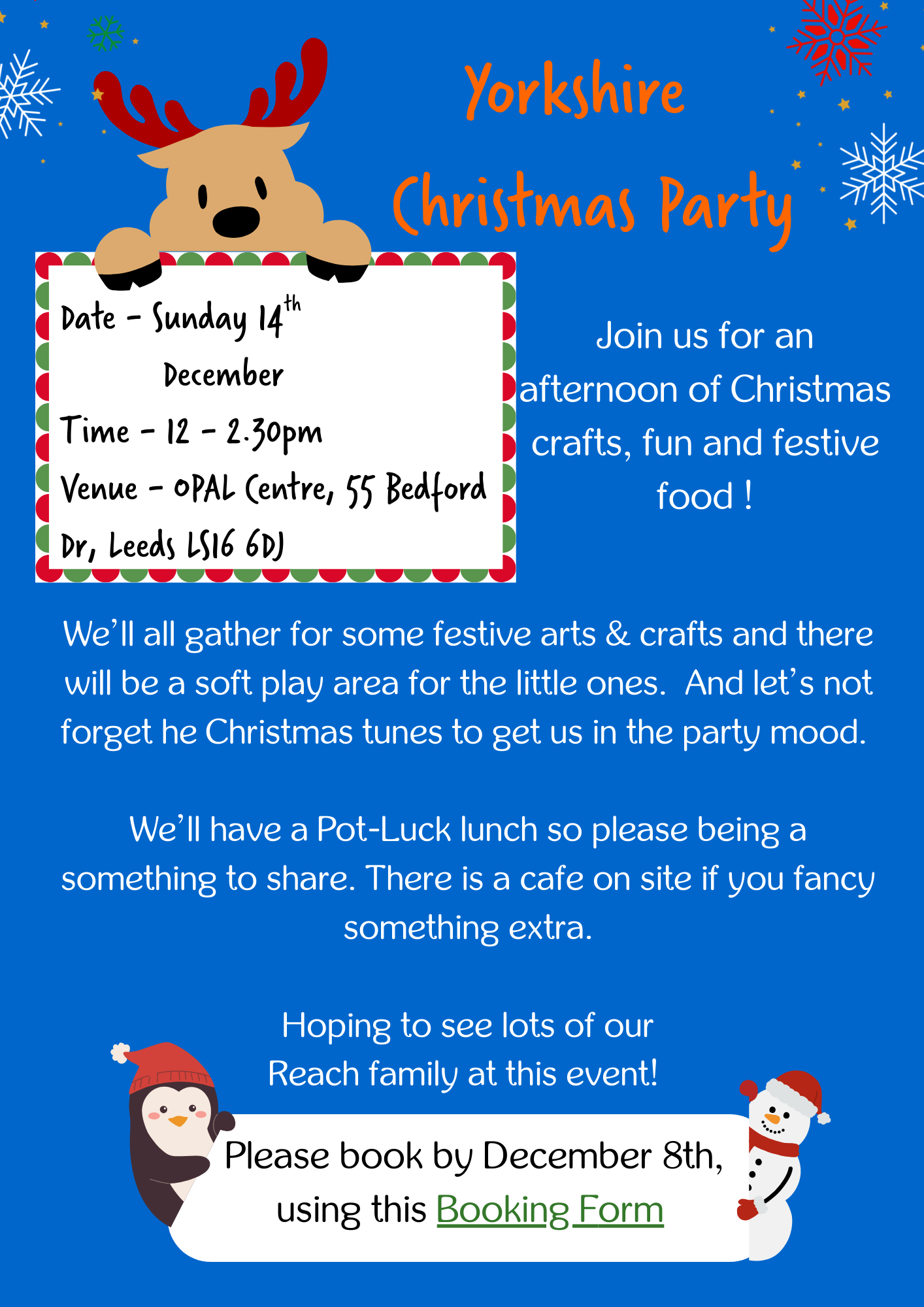 Yorkshire Xmas Party – 14th Dec