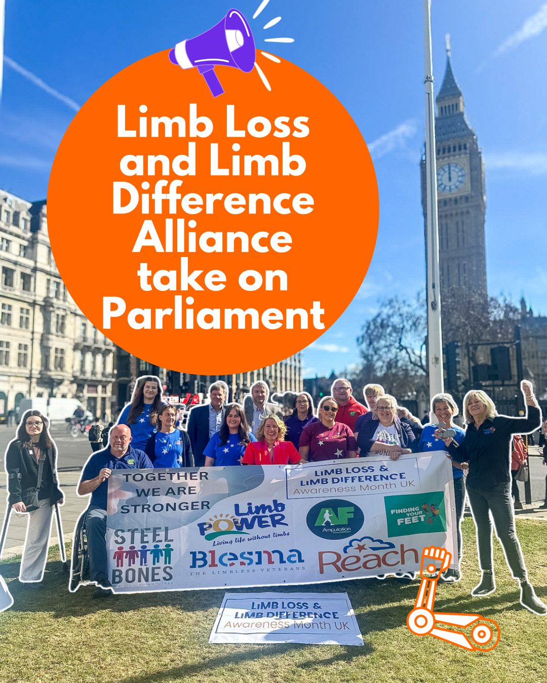 Reach joins national limb loss and limb difference awareness campaign at Parliament